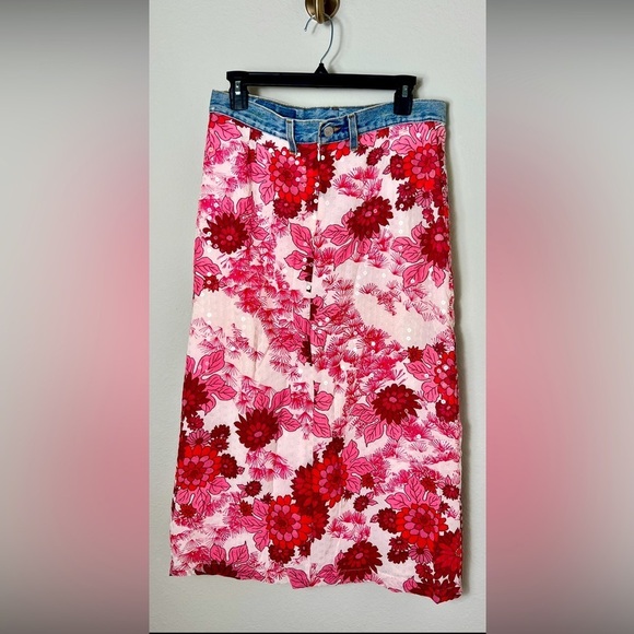 Anthropologie Dresses & Skirts - EUC VTG Anthropologie RUTH Sequins Denim Skirt Sz M